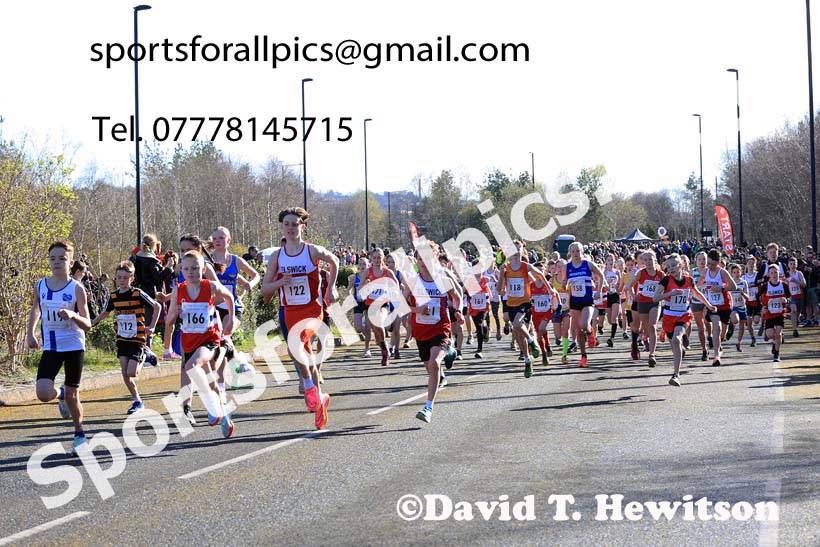Boys and Girls Under-13s 2024 Elswick Harriers Good Friday Relays, Newburn, Newcastle Upon Tyne  Photo: David T. Hewitson/Sports for All Pics